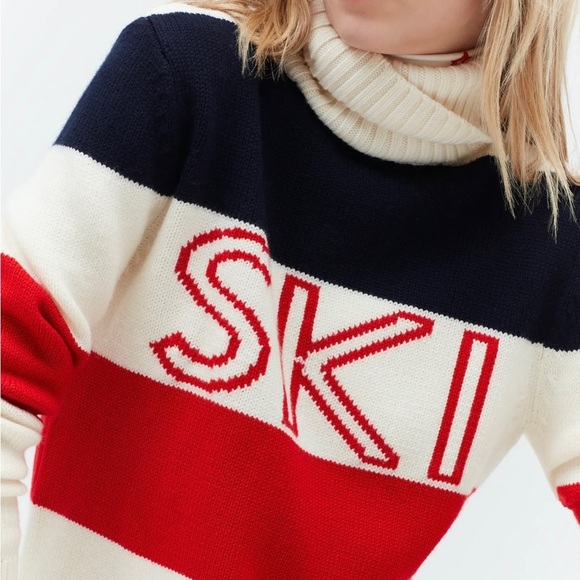 NWT Perfect moment frostine ski sweater in red/Snow White/navy - Picture 5 of 11